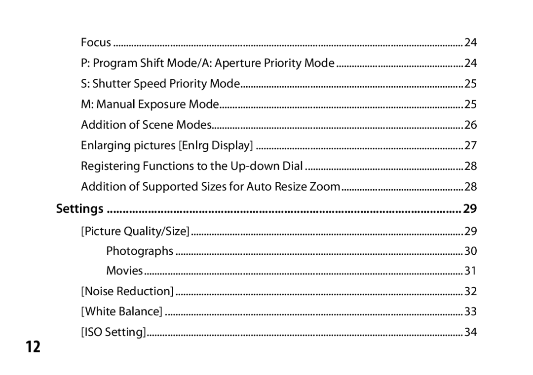 Ricoh A12 instruction manual Settings 