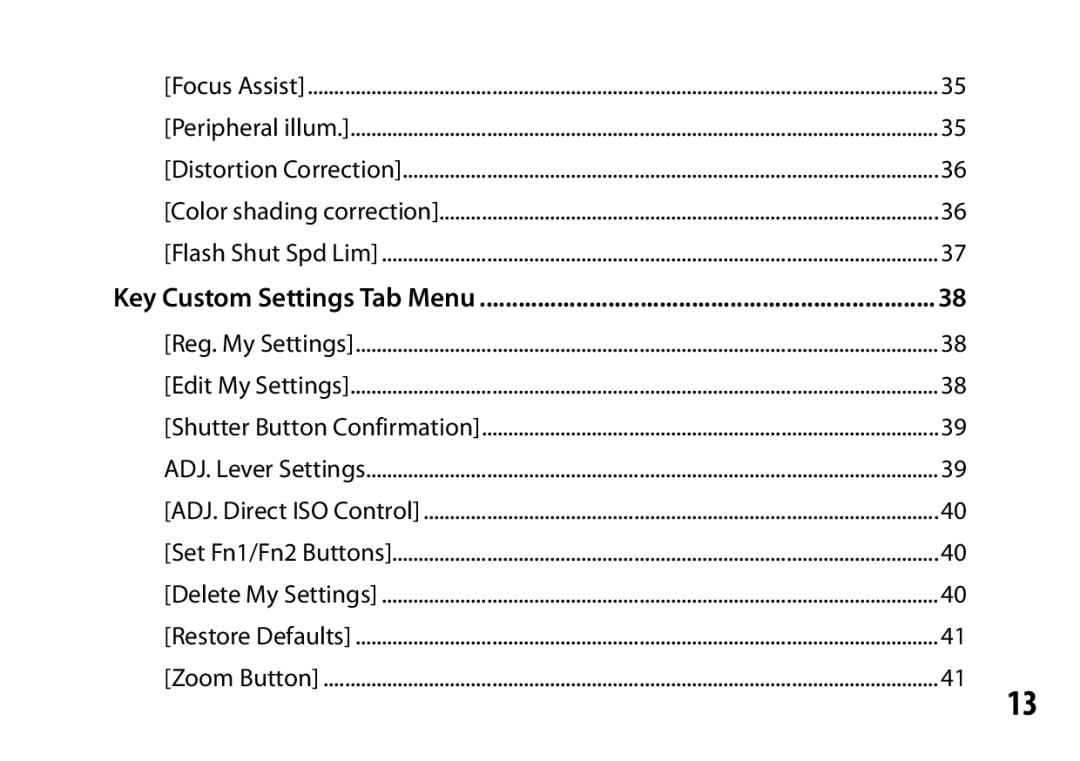 Ricoh A12 instruction manual Key Custom Settings Tab Menu 