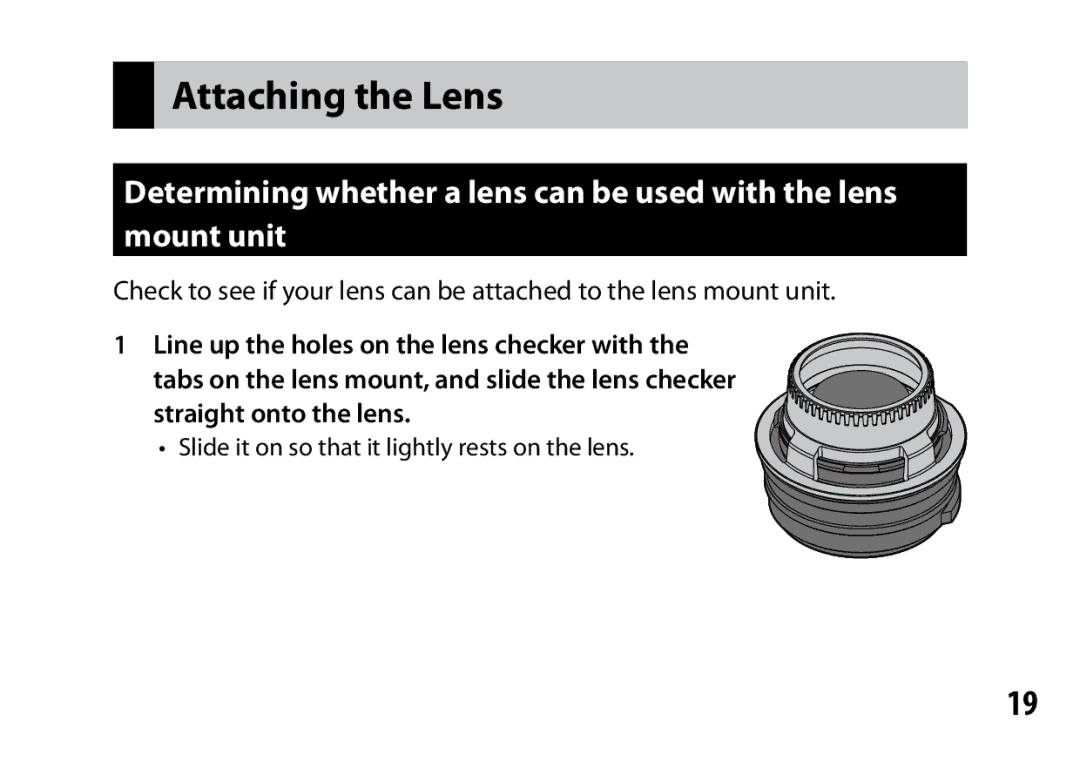 Ricoh A12 instruction manual Attaching the Lens 