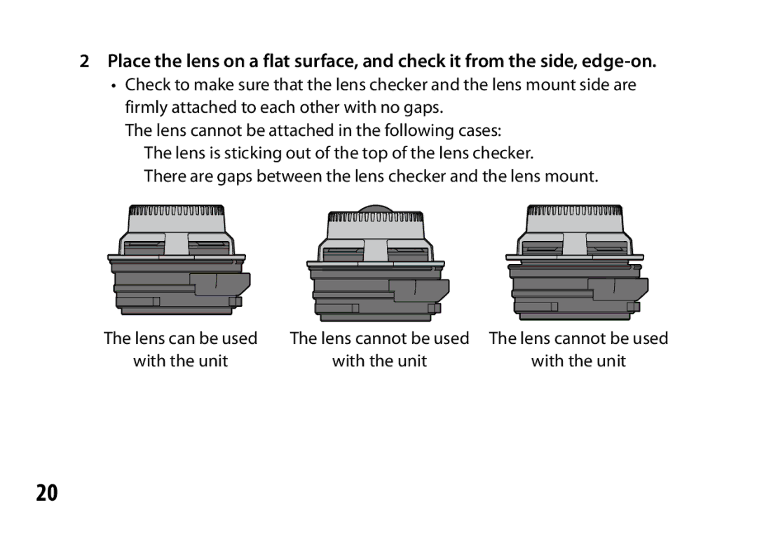 Ricoh A12 instruction manual There are gaps between the lens checker and the lens mount 