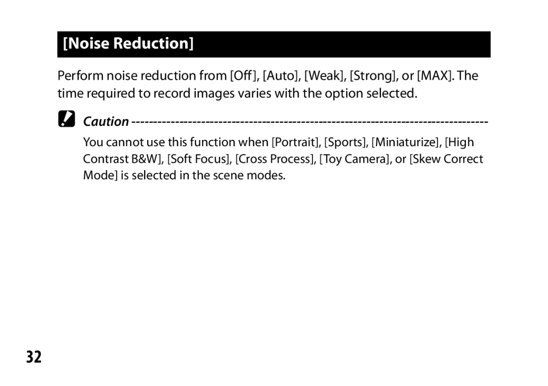 Ricoh A12 instruction manual Noise Reduction 