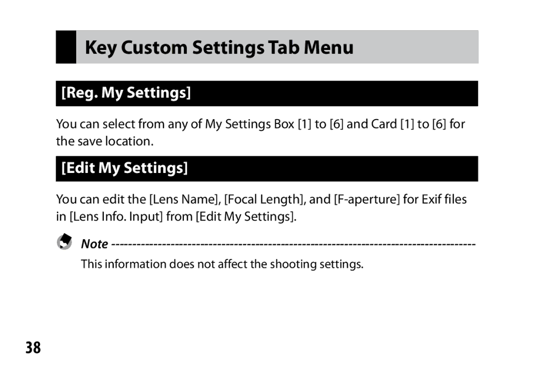 Ricoh A12 instruction manual Key Custom Settings Tab Menu, Reg. My Settings, Edit My Settings 