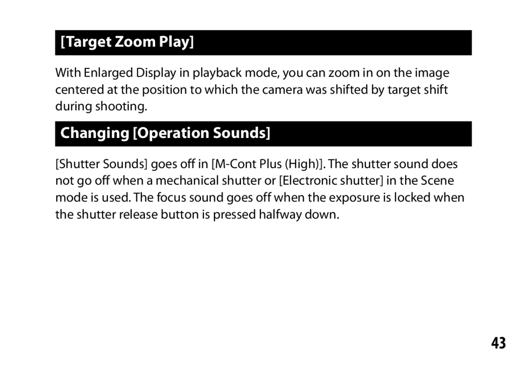 Ricoh A12 instruction manual Target Zoom Play, Changing Operation Sounds 