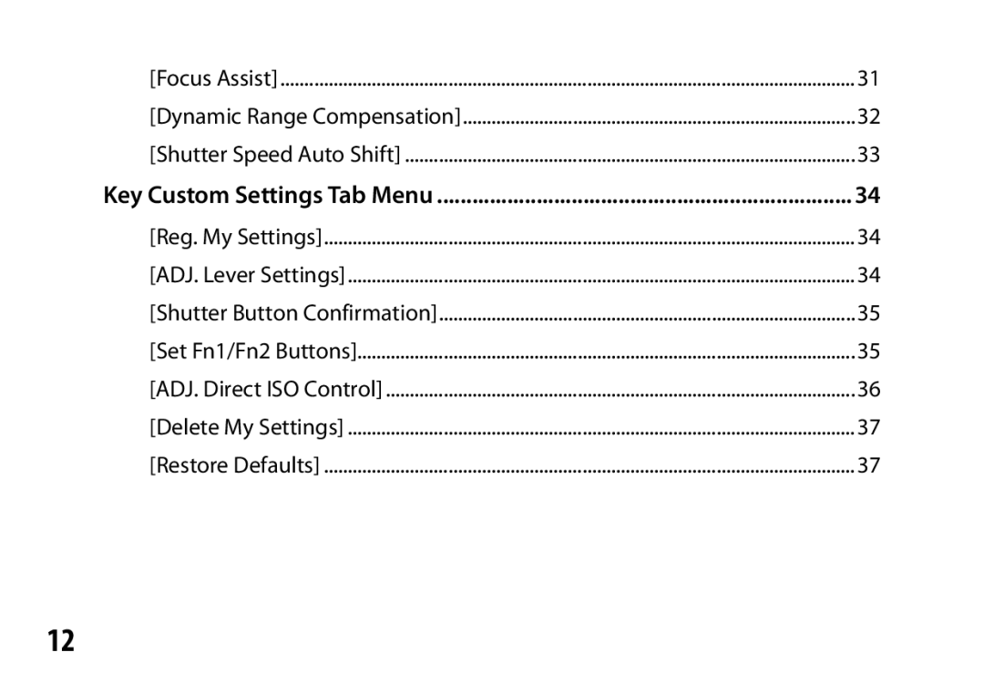 Ricoh A16 instruction manual Key Custom Settings Tab Menu 