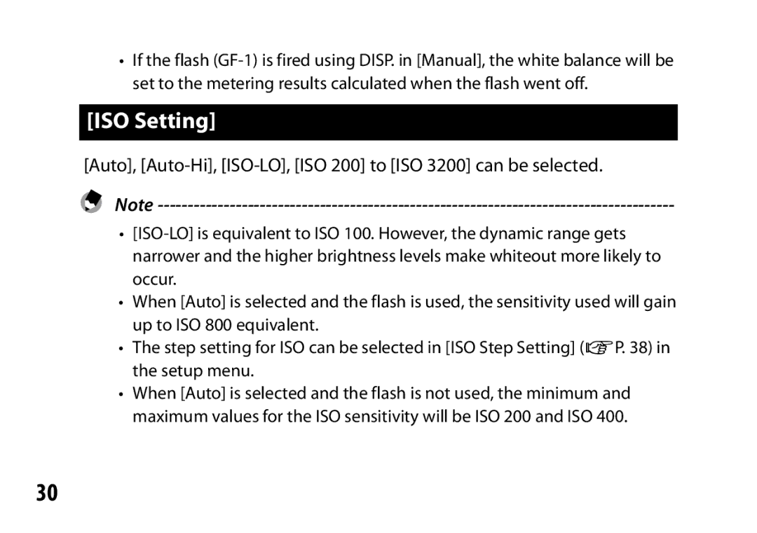 Ricoh A16 instruction manual ISO Setting, Auto, Auto-Hi, ISO-LO, ISO 200 to ISO 3200 can be selected 