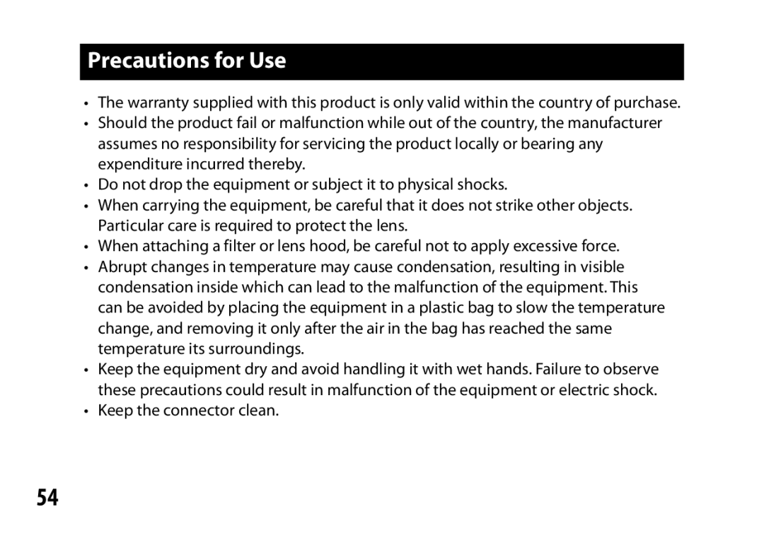 Ricoh A16 instruction manual Precautions for Use 