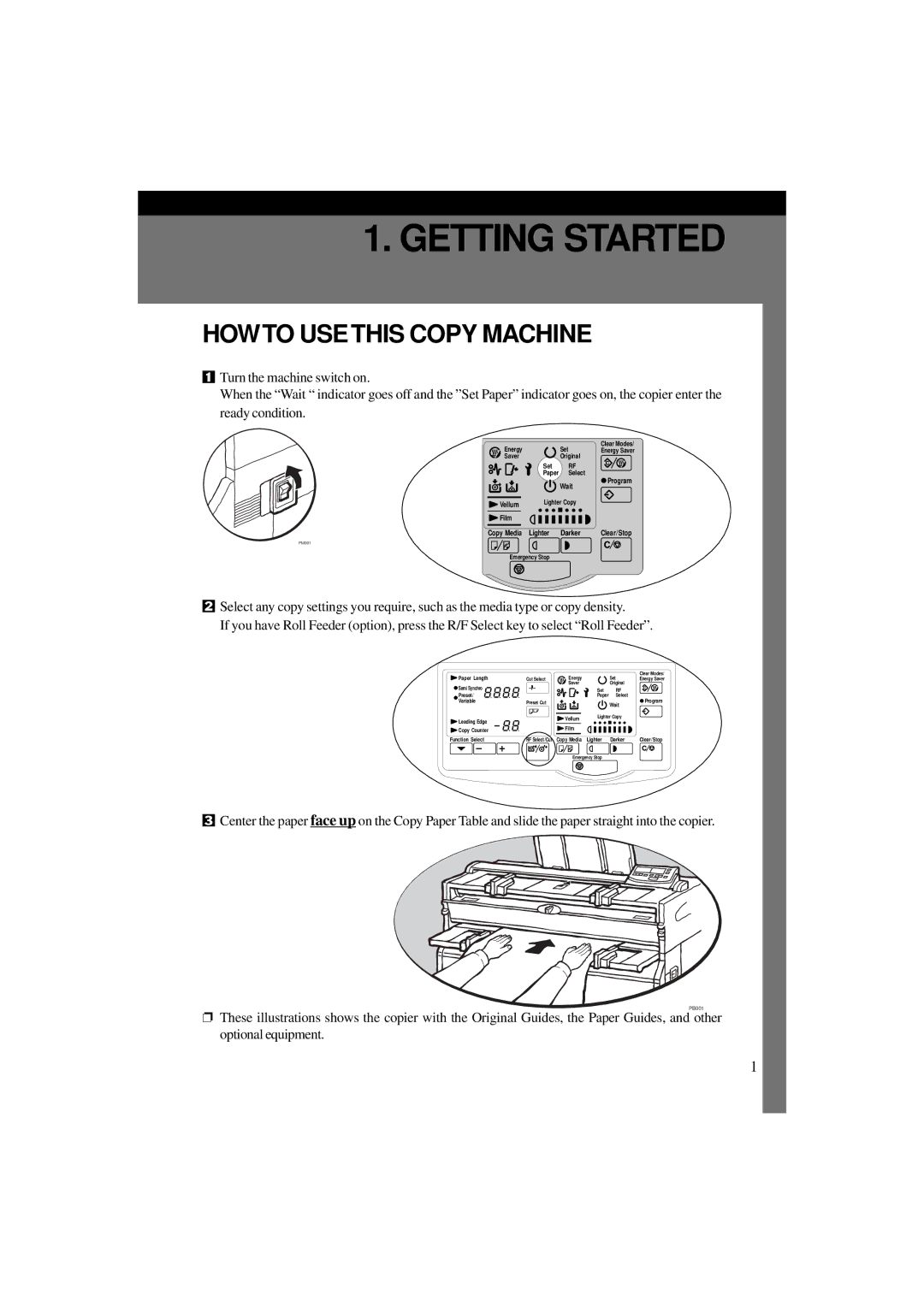 Ricoh A251 manual Getting Started, Howto Usethis Copy Machine 