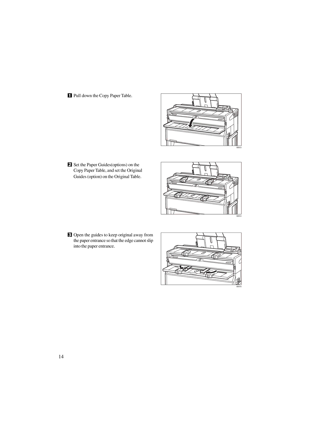 Ricoh A251 manual Pull down the Copy Paper Table 