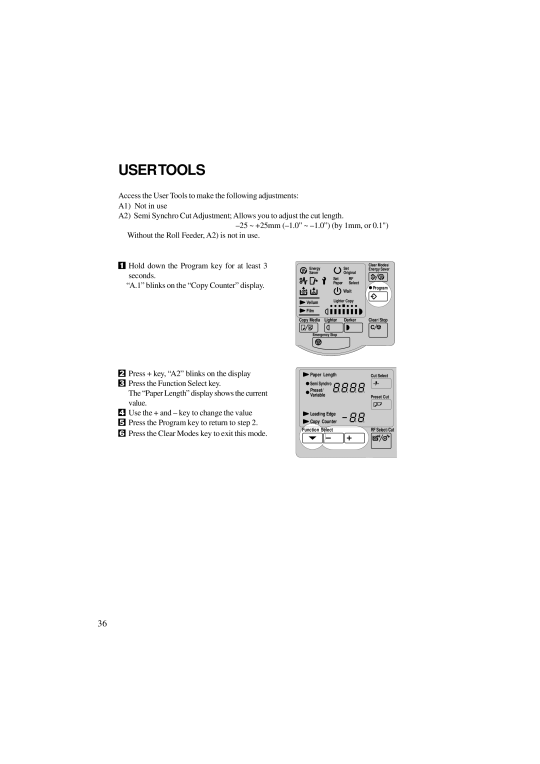 Ricoh A251 manual Usertools 