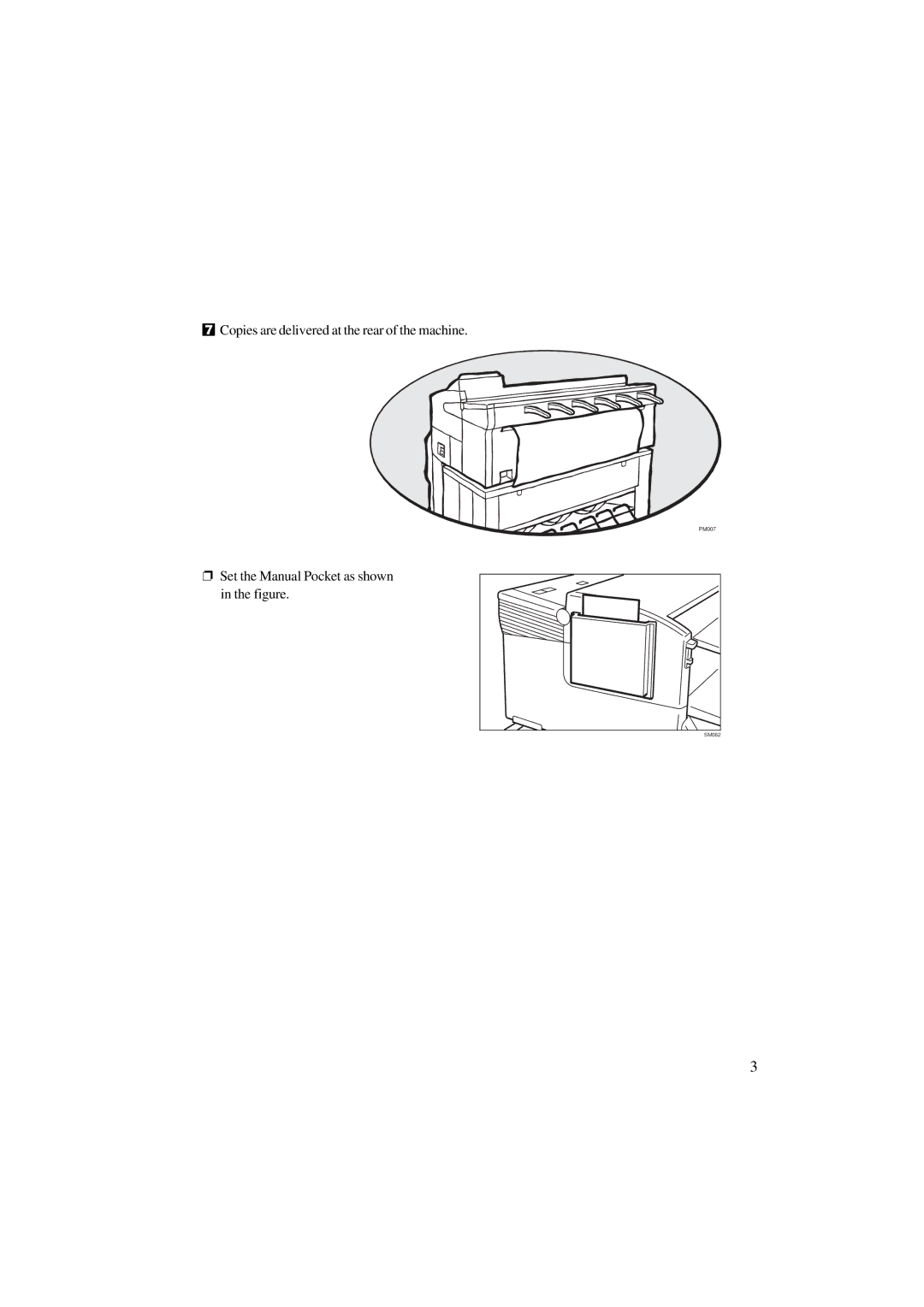 Ricoh A251 manual Copies are delivered at the rear of the machine, Set the Manual Pocket as shown 