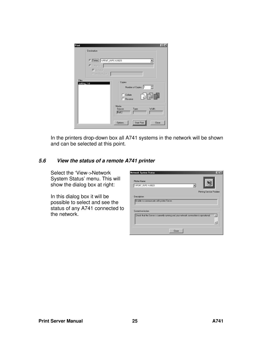 Ricoh manual View the status of a remote A741 printer 