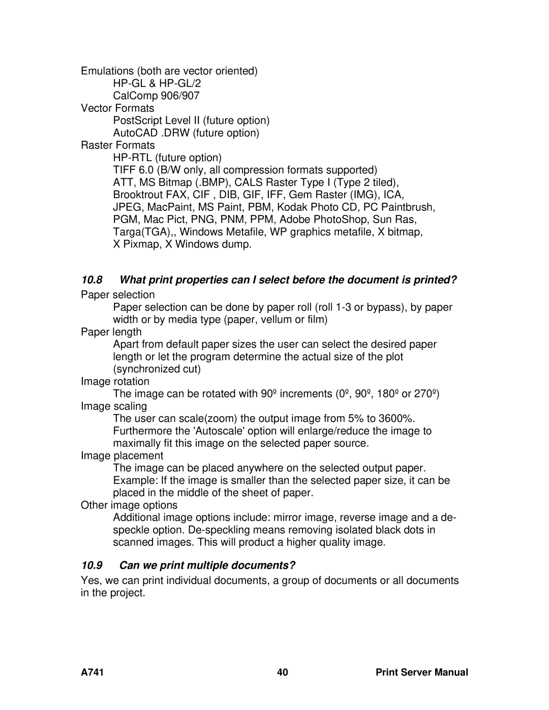 Ricoh A741 manual HP-GL & HP-GL/2, Can we print multiple documents? 