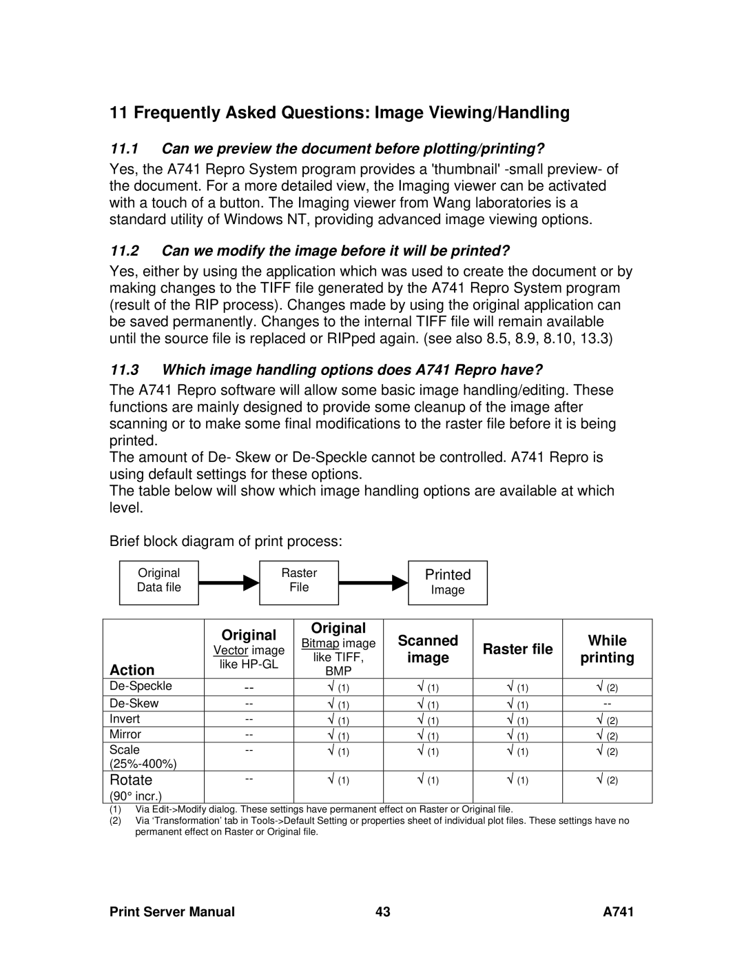 Ricoh A741 manual Frequently Asked Questions Image Viewing/Handling, Can we preview the document before plotting/printing? 