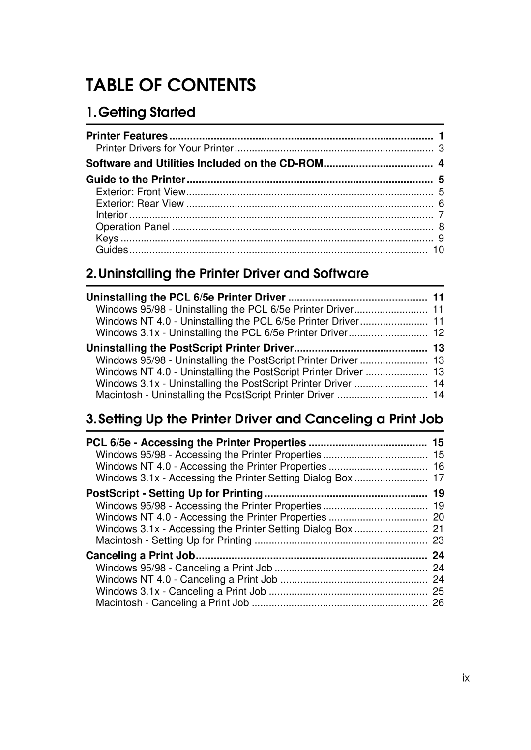 Ricoh Aficio AP2700 operating instructions Table of Contents 