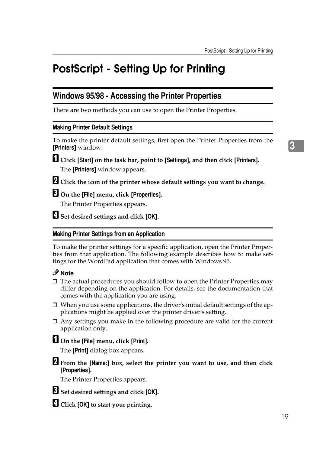 Ricoh Aficio AP2700 operating instructions PostScript Setting Up for Printing, Printers window 