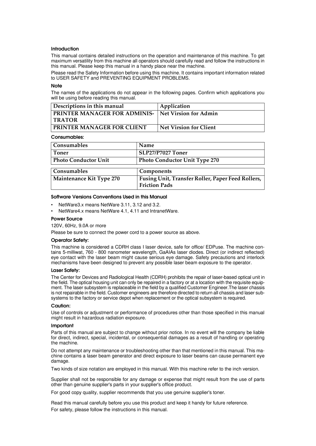 Ricoh Aficio AP2700 operating instructions Net Virsion for Admin 