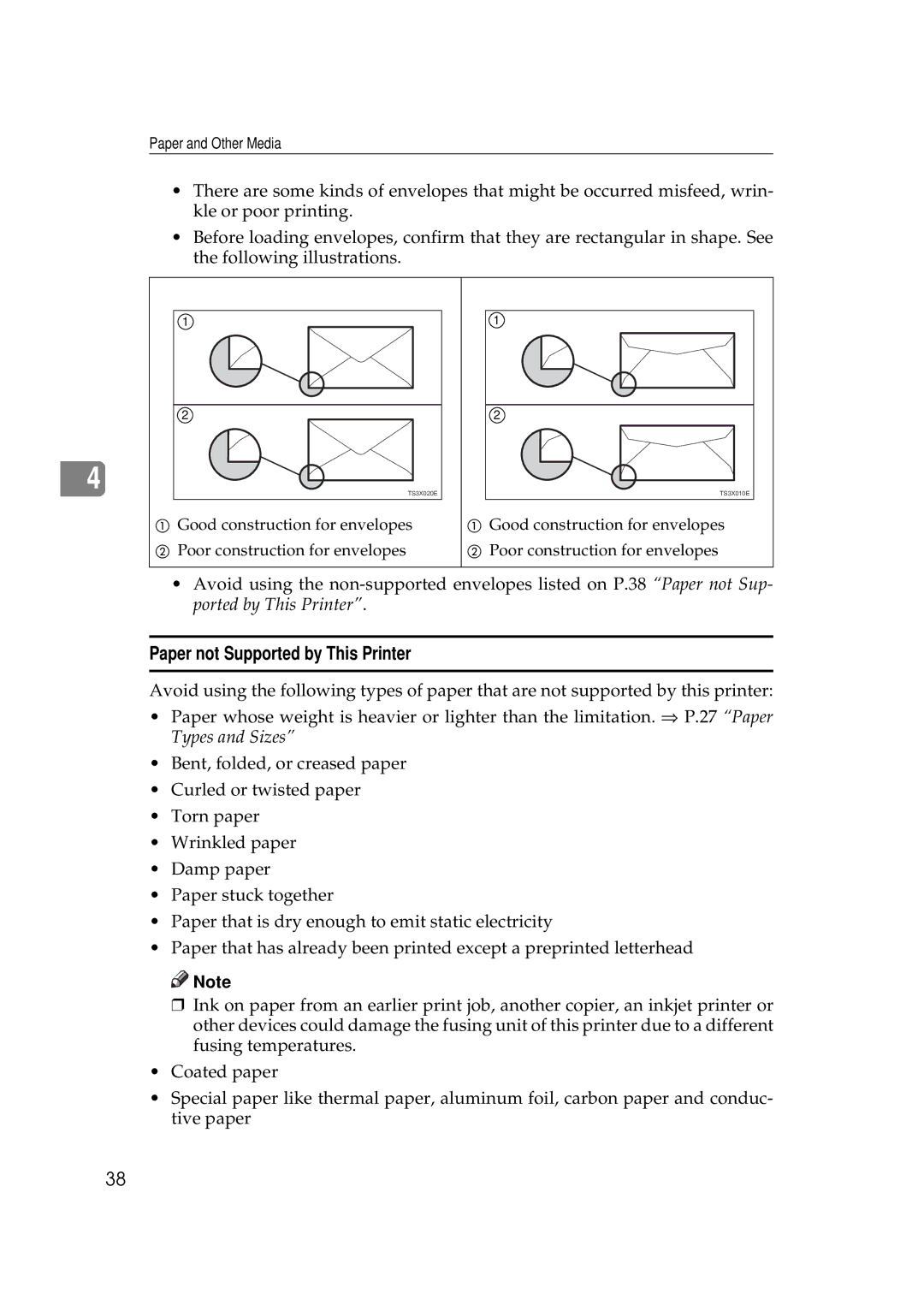 Ricoh Aficio AP2700 operating instructions Paper not Supported by This Printer 