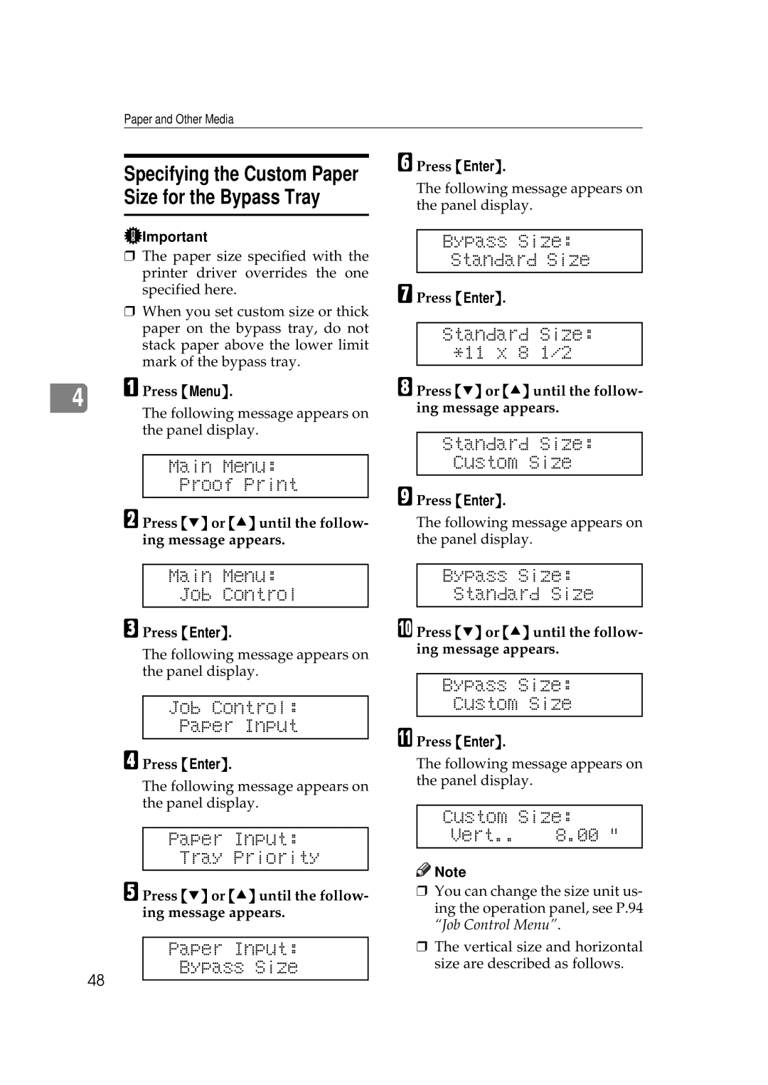 Ricoh Aficio AP2700 operating instructions Press Menu, Press Tor Uuntil the follow- ing message appears 