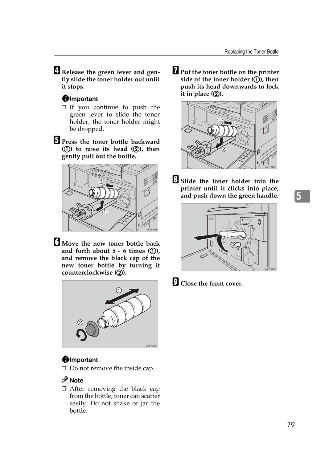 Ricoh Aficio AP2700 operating instructions Close the front cover 