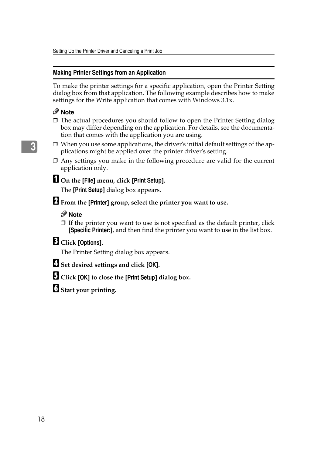 Ricoh Aficio AP2700 operating instructions Making Printer Settings from an Application, C Click Options 