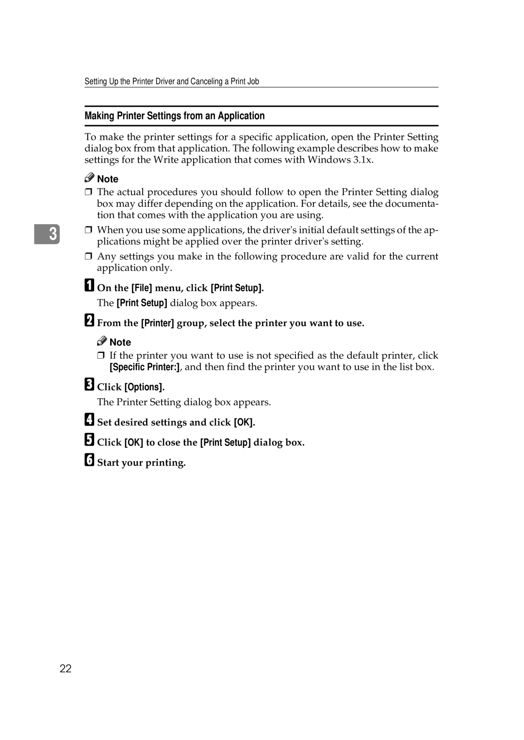 Ricoh Aficio AP2700 operating instructions Making Printer Settings from an Application 