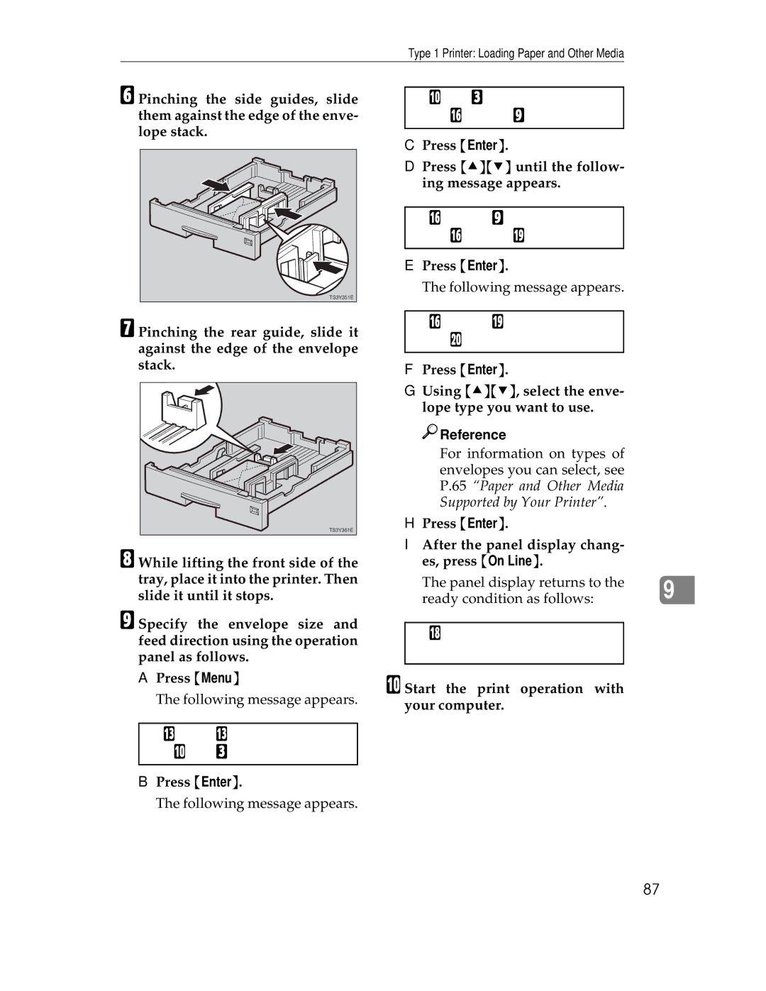 Ricoh AP1400/AP2000 manual Paper Size Tray 