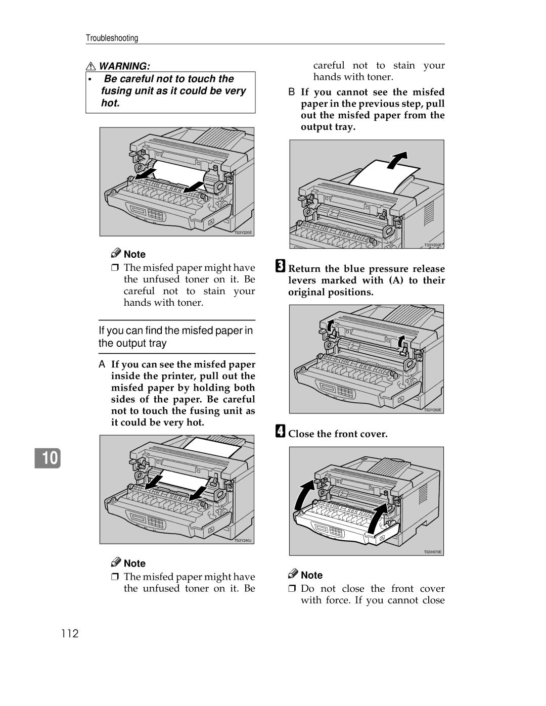 Ricoh AP1400/AP2000 manual 112, Close the front cover 