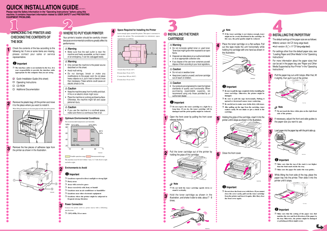 Ricoh AP1400/AP2000 manual Quick Installation GUIDEG031-8617 