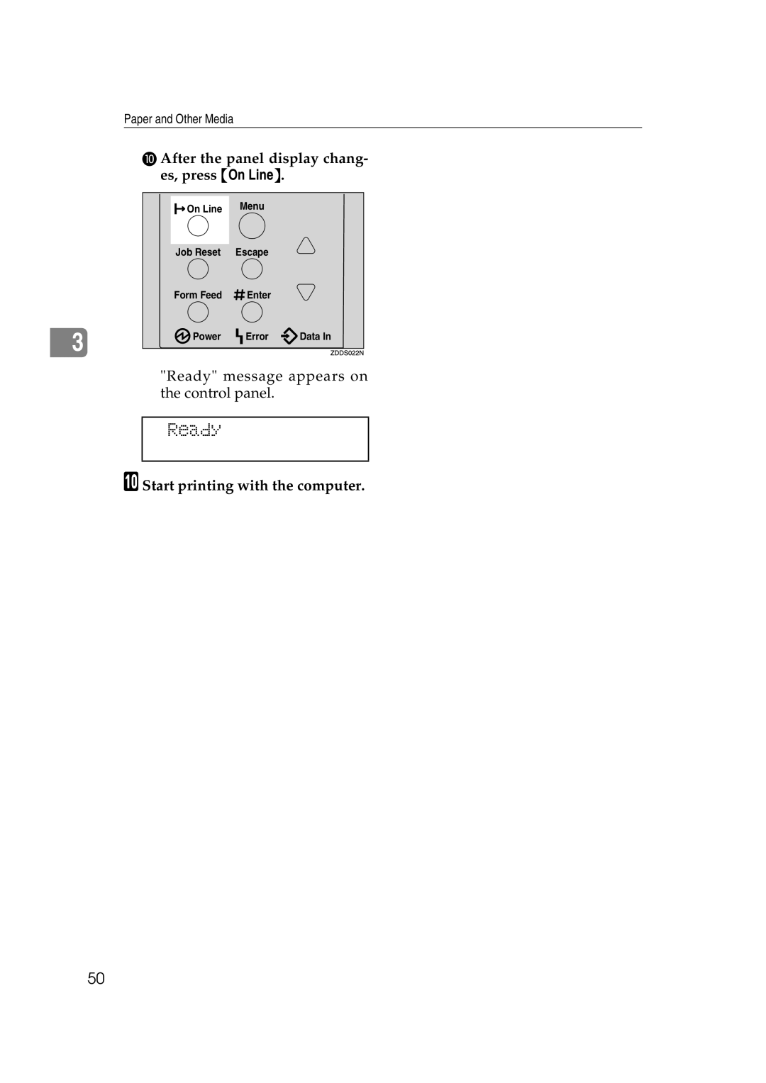 Ricoh AP2610N setup guide Ready message appears on the control panel 