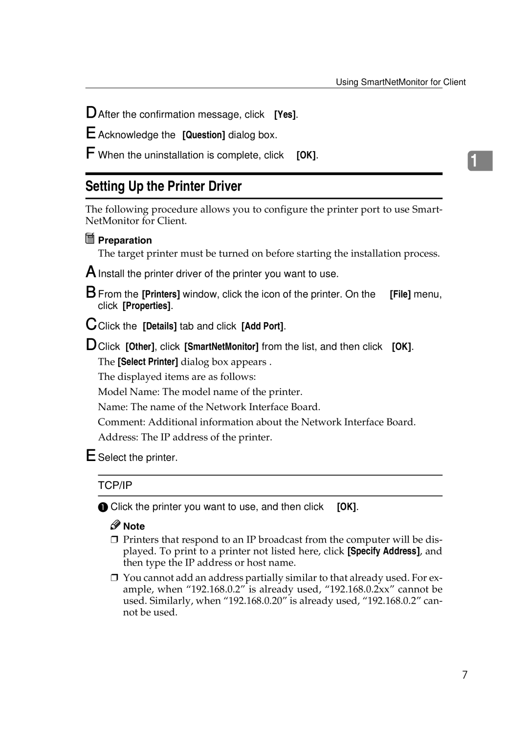 Ricoh AP2610N Setting Up the Printer Driver, Select the printer, Click the printer you want to use, and then click OK 