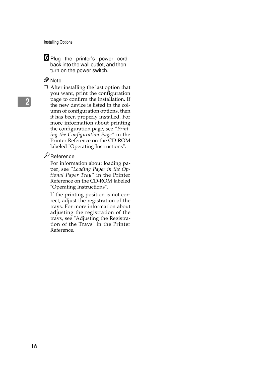 Ricoh AP2610N setup guide Reference 