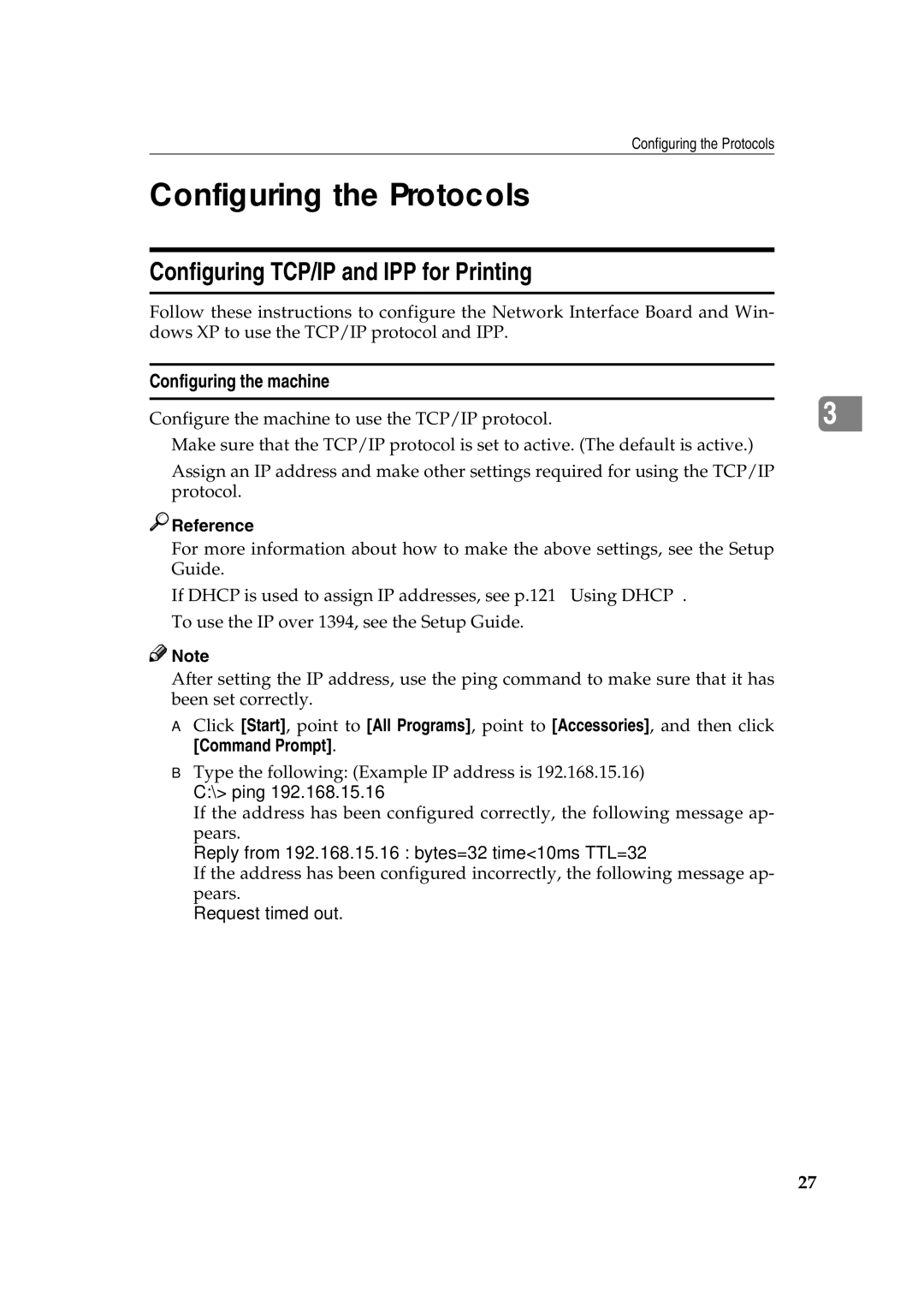 Ricoh AP2610N setup guide Configuring the Protocols 