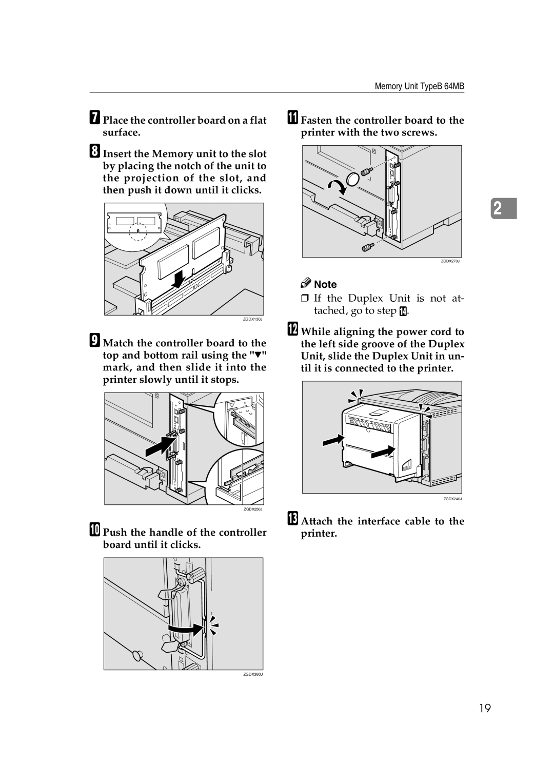 Ricoh AP2610N setup guide If the Duplex Unit is not at- tached, go to step N 