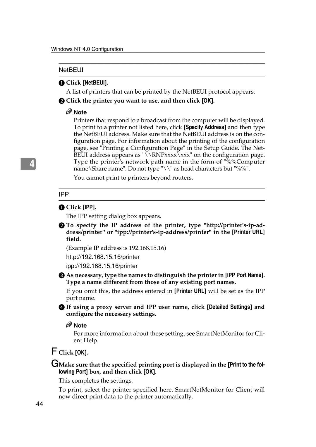 Ricoh AP2610N setup guide Ipp 