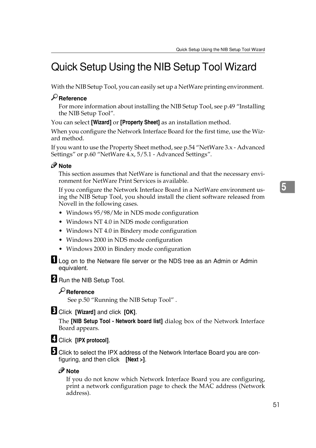 Ricoh AP2610N setup guide Quick Setup Using the NIB Setup Tool Wizard, Click Wizard and click OK, Click IPX protocol 