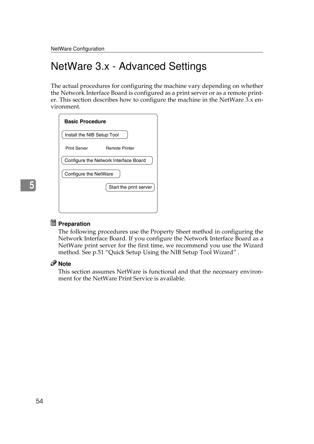 Ricoh AP2610N setup guide NetWare 3.x Advanced Settings, Basic Procedure 