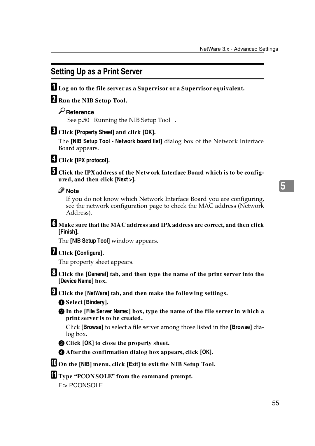 Ricoh AP2610N setup guide Setting Up as a Print Server, Click Property Sheet and click OK, Select Bindery 