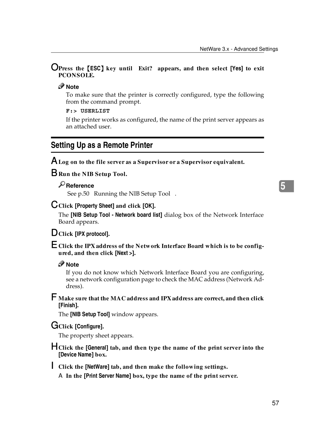 Ricoh AP2610N setup guide Setting Up as a Remote Printer, Pconsole 