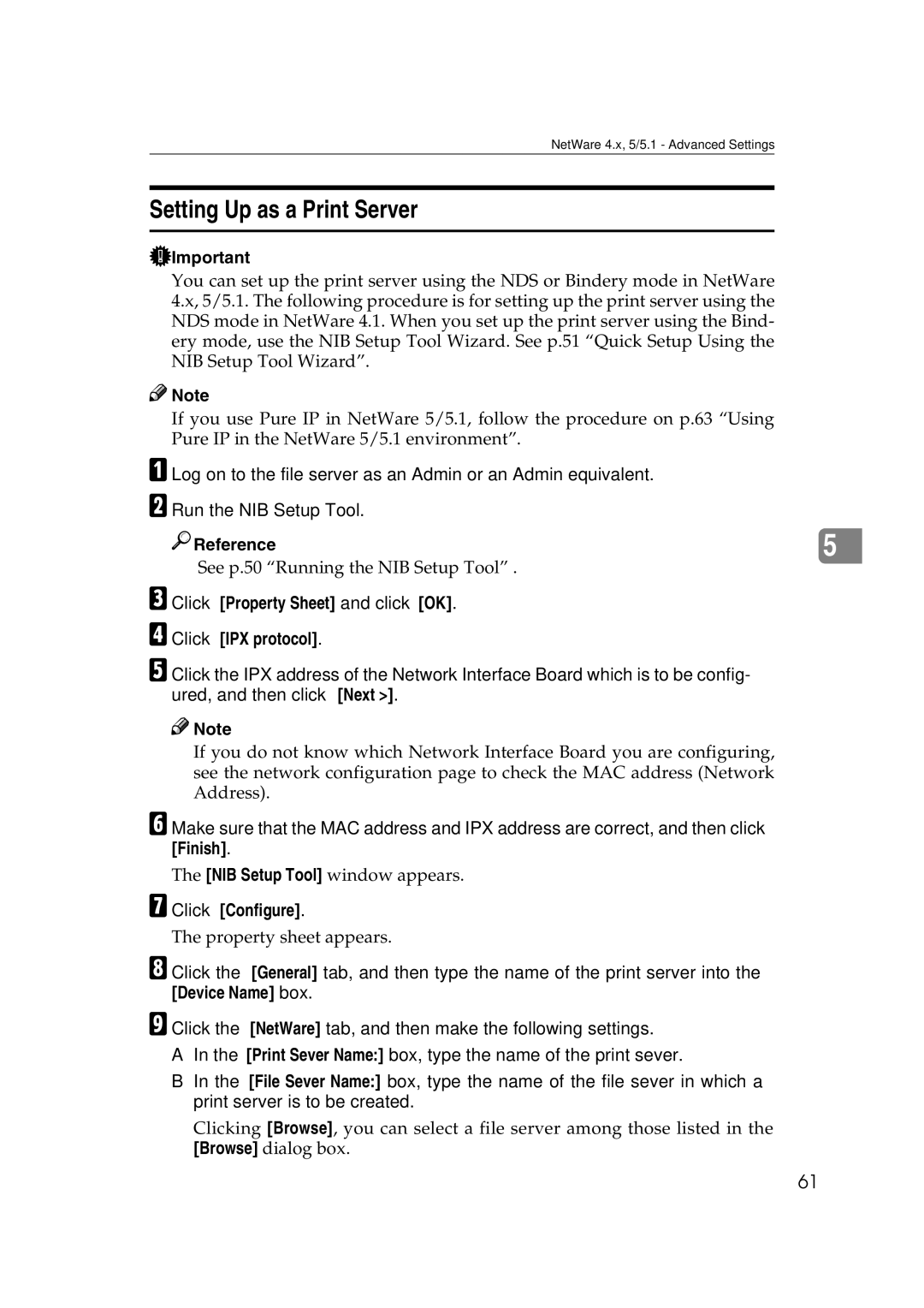 Ricoh AP2610N setup guide Setting Up as a Print Server, Click Property Sheet and click OK Click IPX protocol 