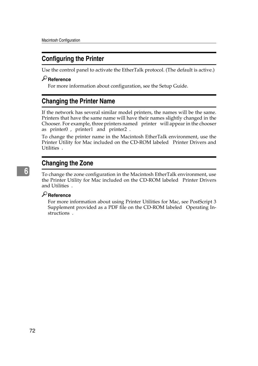 Ricoh AP2610N setup guide Configuring the Printer, Changing the Printer Name, Changing the Zone 