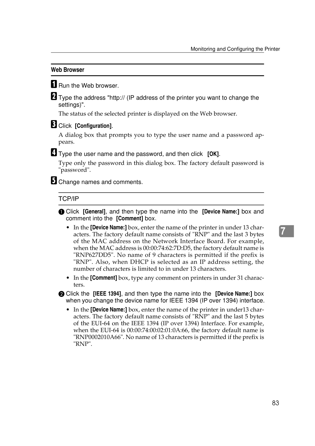 Ricoh AP2610N setup guide Type the user name and the password, and then click OK, Change names and comments 