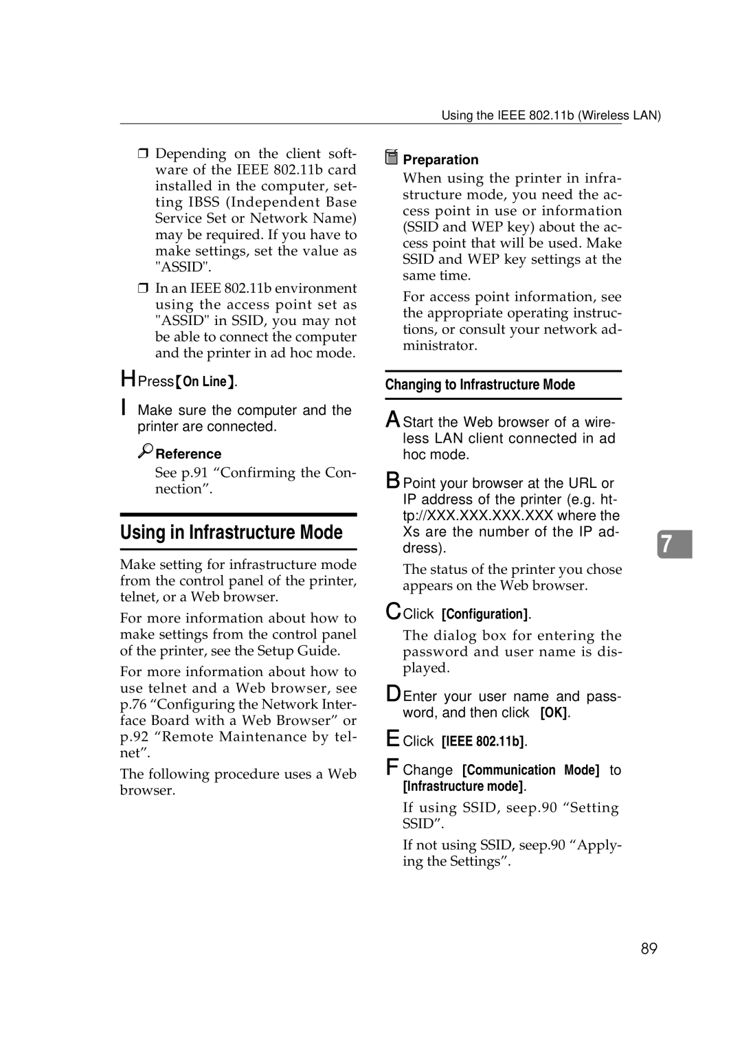 Ricoh AP2610N setup guide Changing to Infrastructure Mode, Enter your user name and pass- word, and then click OK 