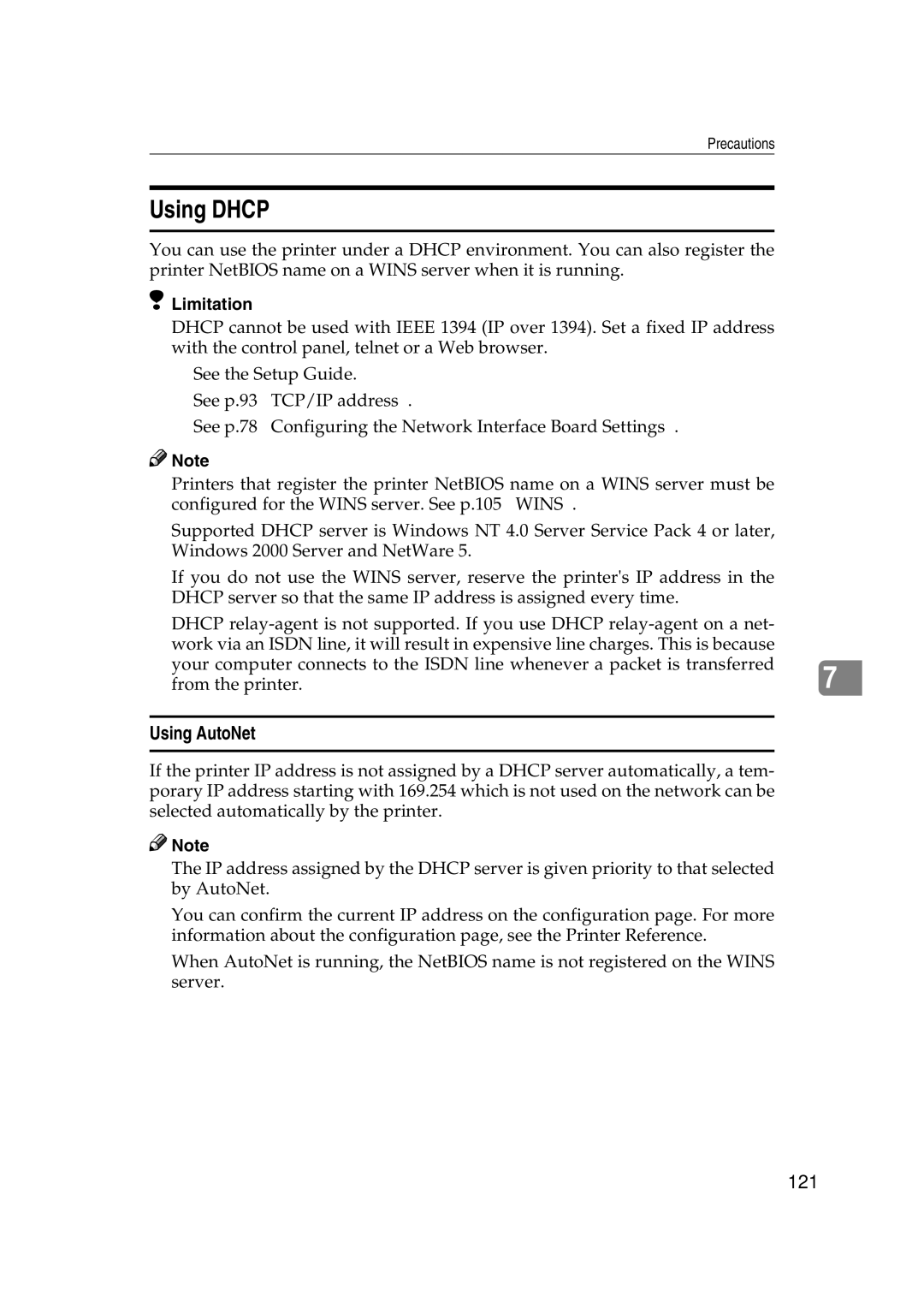 Ricoh AP2610N setup guide Using Dhcp, Using AutoNet 