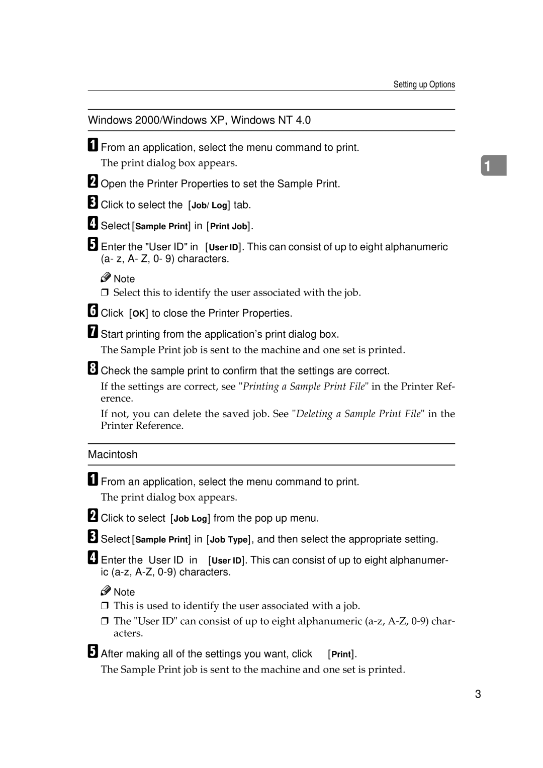 Ricoh AP2610N setup guide Select Sample Print in Print Job, After making all of the settings you want, click Print 