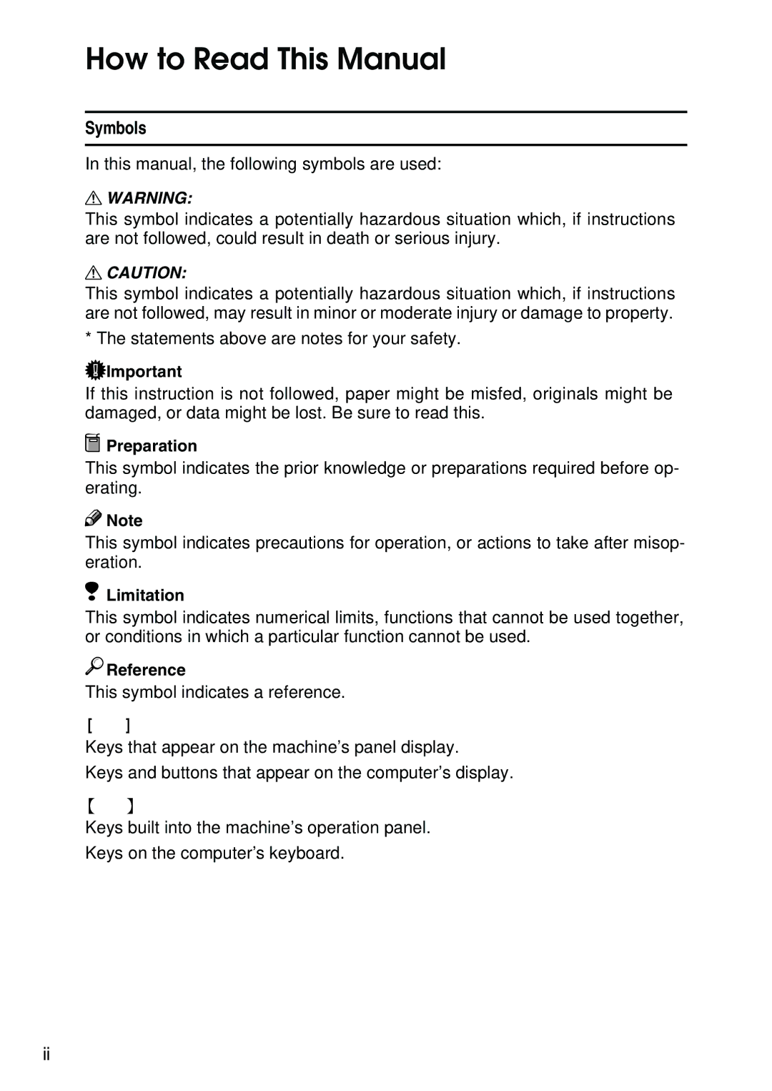 Ricoh AP2610N setup guide How to Read This Manual 