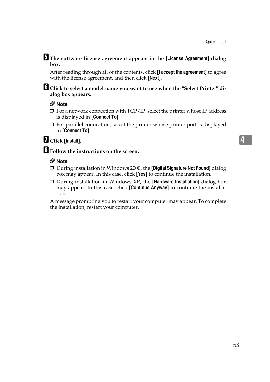 Ricoh AP2610N setup guide Click Install, Follow the instructions on the screen 