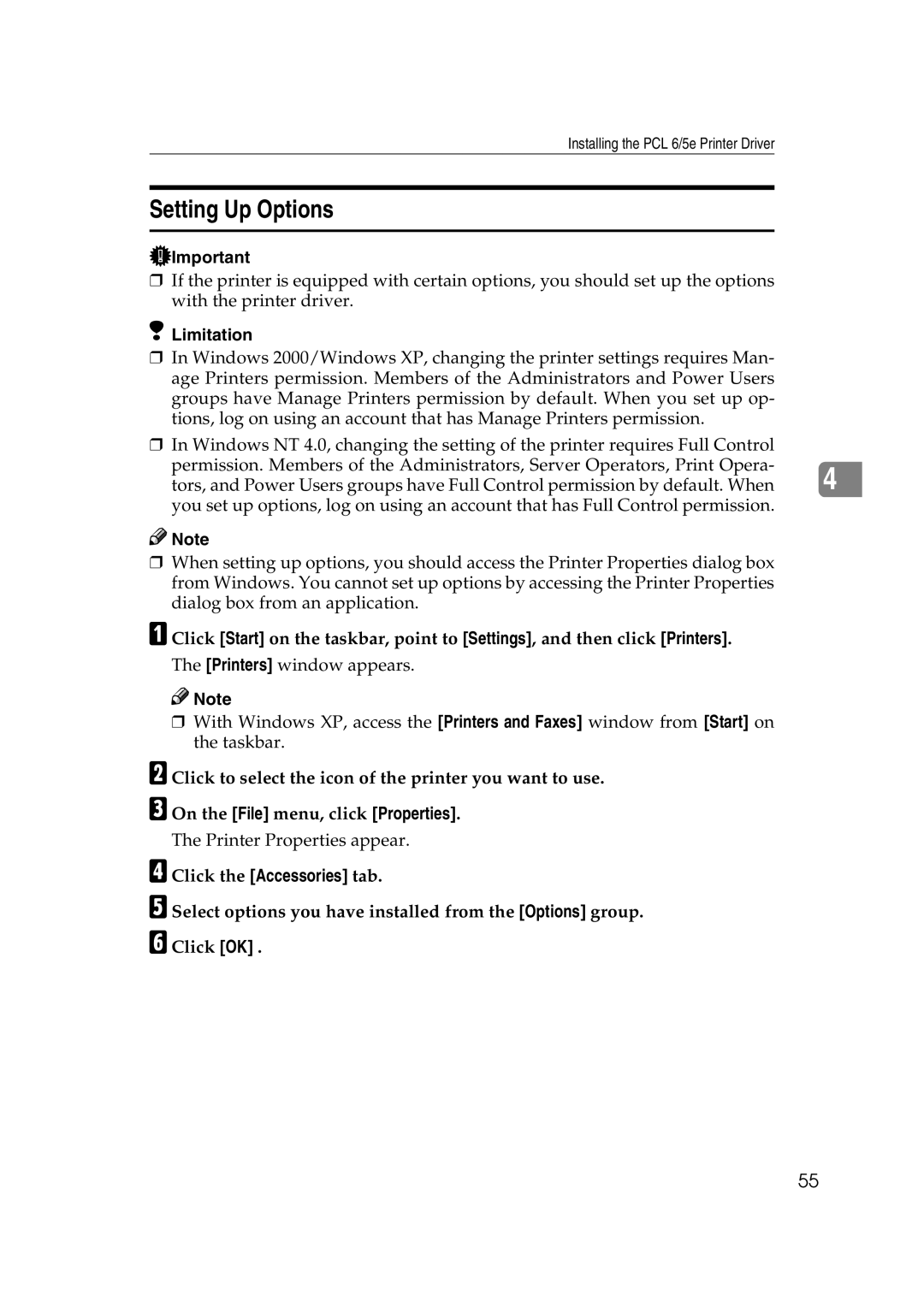 Ricoh AP2610N setup guide Setting Up Options 