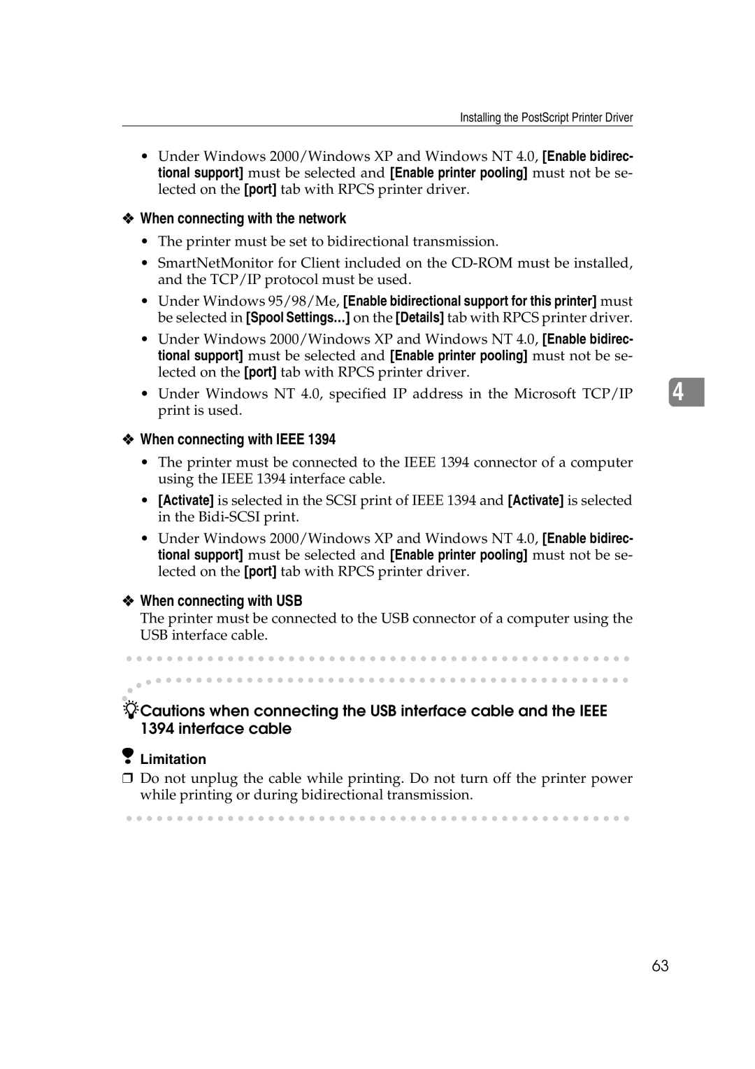 Ricoh AP2610N setup guide When connecting with the network, When connecting with Ieee, When connecting with USB 