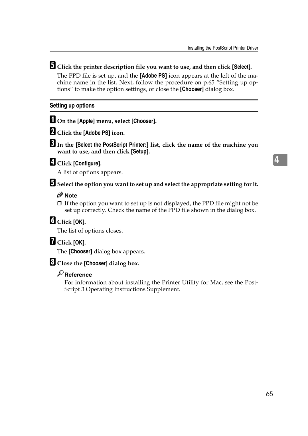 Ricoh AP2610N setup guide Click Configure, Close the Chooser dialog box 