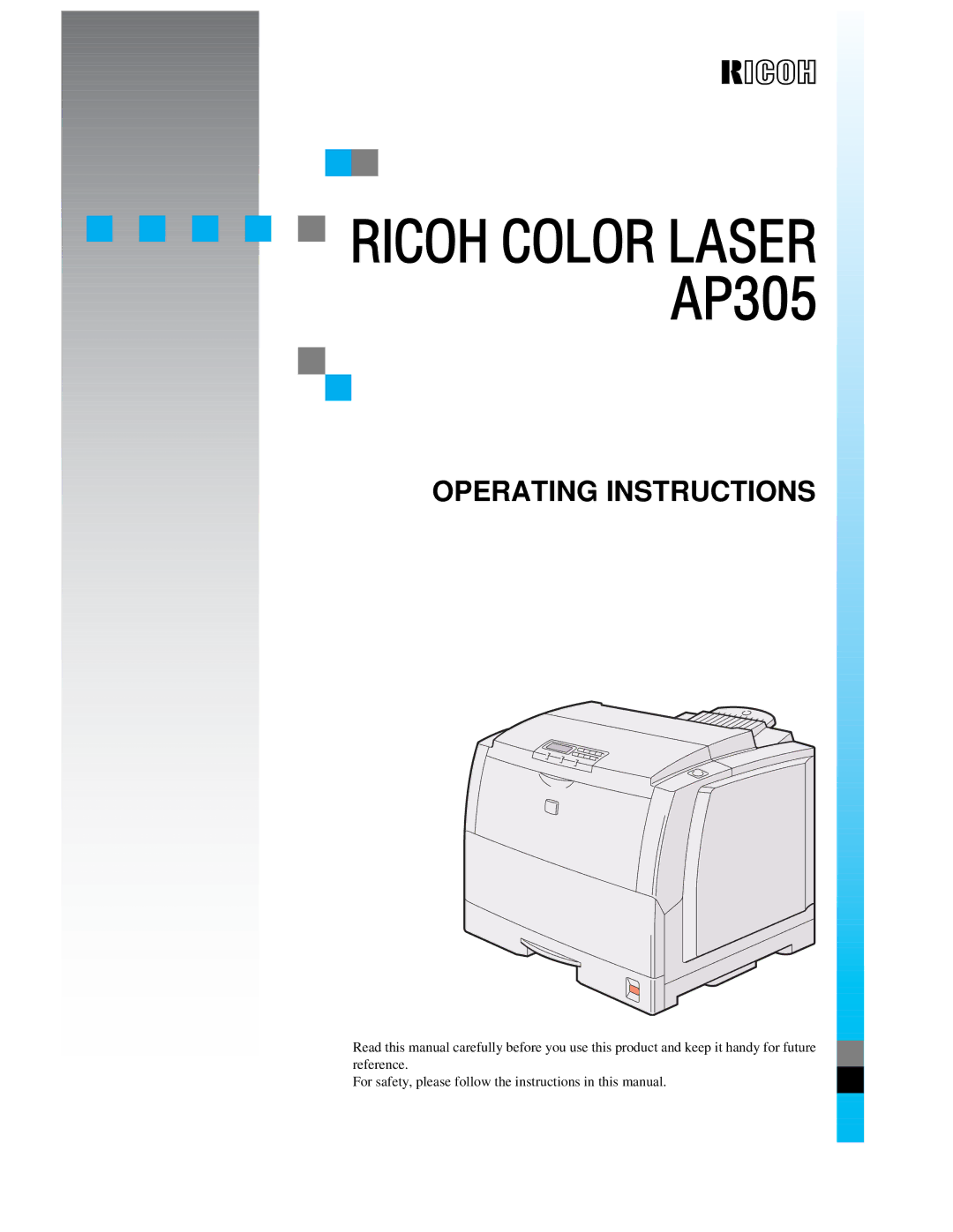 Ricoh AP305 operating instructions Operating Instructions 